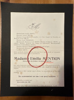 Madame Emile Mention Veuve Smits Clodomir *1834 Quiévrain +1916 Saint-Gilles Vermeire - Avvisi Di Necrologio