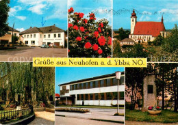 73628972 Neuhofen Ybbs Gasthof Rosenmotiv Kirche Kriegerdenkmal Hauptschule Osta - Autres & Non Classés