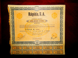 Rápida,SA .Barcelona 1962 Share Certificate ,Wertheim Sewing Machines And Olivetti Brand Products. - Industrie