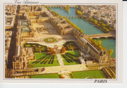 Le Palais Du Louvre, Arc Du Carrousel, La Seine, Paris Vue Aerienne, CM 2 Scans - Louvre