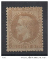 France N° 28B * Napoléon III 10 C Bistre Type II (Gros Points) - 1863-1870 Napoleon III Gelauwerd