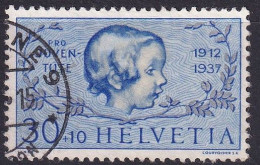 1937, 1. Dez. Pro Juventute Mädchenkopf 84 / MiNr. 317 Mit Sauber Gestempelt - Gebraucht