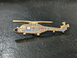 N Pins Pin's Insigne Militaire Helicoptere Westland Lynx Marine Nationale Aerospatiale Patch Badge Tres Bon état - Beau - Militair & Leger