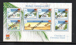 KIRIBATI - 2003 - CHURCHES OF CHRISTMAS ISLAND  " SPECIMEN"  MINT NEVER HINGED - Kiribati (1979-...)