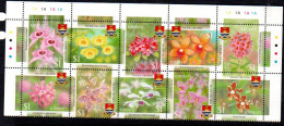 KIRIBATI - 2003 - FLOWERS SET OF  10 IN BLOCK   MINT NEVER HINGED SG CAT £15 - Kiribati (1979-...)