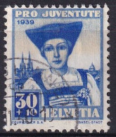 1939, 1. Dez. Pro Juventute Trachten Baslerin 92 / MiNr. 362 Mit Sauber Gestempelt - Gebraucht