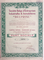 Société Belge D'entreprises Industrielles Et Immobilières - BELPRISE - 1936 - Bruxelles - Autres & Non Classés