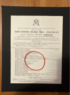 Madame Jageneau Ep. Ungrichg Armand *1876 Hasselt +1953 Hasselt Bamps Reynders Levens Bentur Dejaiffe Kusters Wolfs - Esquela