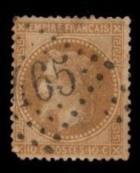 France N° 28A Napoléon III 10 C Bistre (Type I Petits Points) - 1863-1870 Napoleon III With Laurels