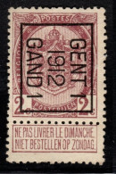 Typo 26B (GENT 1  1912  GAND 1) - O/used - Sobreimpresos 1906-12 (Armarios)