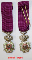 Médaille-BE-005A-V1-ag-di-V1_Ordre De Leopold Ier_Chevalier_Fr_diminutif_argent Poinçonné_21-19 - Bélgica