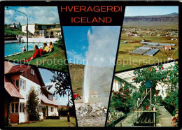 73627816 Hveragerdi Teilansichten Freibad Geysir Gewaechshaus Landschafspanorama - Islanda