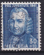 1941, 1. Dez. Pro Juventute  Daniel Jeanrichard (1665-1741), Uhrmacher 100 / MiNr. 402 Mit Sauber Gestempelt - Usados