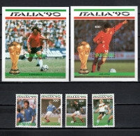 Tanzania 1990 Football Soccer World Cup Set Of 4 + 2 S/s MNH - 1990 – Italy