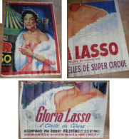 Rare Lot De 3 Affiches Rétro Illustrées Cirque PINDER Gloria Lasso Robert Valentino 1950's-60's - Manifesti