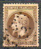 France N° 30 Napoléon III 30 C Brun - 1863-1870 Napoleon III Gelauwerd