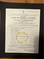 Joseph Vossen Echtg Van Knippenberg Belgian Shell *1909 Hermee +1955 Hasselt Gutschoven Ballet Hess Knuts Tervuren Brem - Esquela