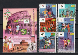 Togo 1989 Football Soccer World Cup Set Of 6 + S/s MNH - 1990 – Italia