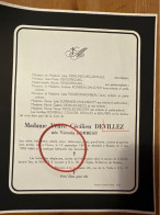 Veuve Cecilien Devillez Nee Victoria Rombeau *1894 Hornu -+1962 Ressaix Level Deneufbourg Pourtois Hecq Beautrix Dauchot - Obituary Notices
