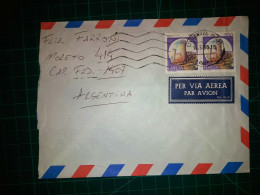 ITALIE, Enveloppe Aereo Circulée Par Avion Jusqu'à Buenos Aires Avec Divers Timbres Postaux (châteaux Et Autres). Années - Luchtpost