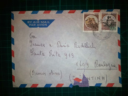 ITALIE, Enveloppe Aereo Circulée Par Avion Jusqu'à Buenos Aires Avec Divers Timbres Postaux (châteaux Et Autres). Années - Luchtpost