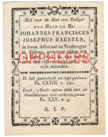 Baesten Johannes Advocaat 1754-1823 Tilburg Gravure Anversoise - Avvisi Di Necrologio