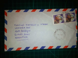 ITALIE, Enveloppe Aereo Circulée Par Avion Jusqu'à Buenos Aires Avec Divers Timbres Postaux (châteaux Et Autres). Années - Luftpost