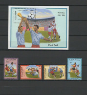 Uganda 1989 Football Soccer World Cup Set Of 4 + S/s MNH - 1990 – Italy