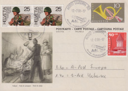 2001, Postkarte 177/ 005, Feldpost. Zum:CH 770+W74,Mi:CH 1385+1511, Wasserturm/Kapellbrücke Luzern - Storia Postale