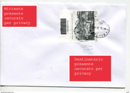 Abbazia Benedettina Con Codice A Barre Isolato Su Busta - 1946-60: Storia Postale