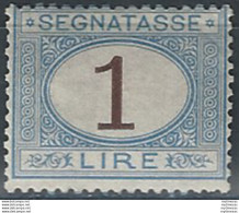 1870 Italia Segnatasse Lire 1 Azzurro Bruno Mc MNH Sassone N. 11 - Other & Unclassified