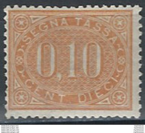 1869 Italia Segnatasse 10c. Bruno Arancio MNH Sassone N. 2 - Otros & Sin Clasificación