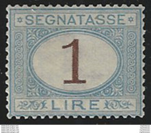 1870 Italia Segnatasse Lire 1 Azzurro Bruno MNH Sassone N. 11 - Autres & Non Classés