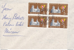 1955 SVIZZERA, Zum. N° 320 Quartina Su Lettera - Autres & Non Classés