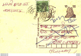 India Postal Stationery Tiger 15 - Ansichtskarten