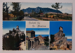 SAN MARINO-Saluti Da S. Marino-Cartolina-Vintage Panorama Postcard-used With 3 Stamps-1963 - San Marino