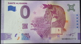 BILLETE 0 Euro Souvenir 0 € ITALIA: SEDB 2021-1 DANTE ALIGHIERI - Otros & Sin Clasificación