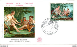 FDC France Francois Boucher Retour De Chasse De Diane Paris 1970 - 1970-1979