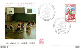 FDC France Jeux Mondiaux Des Handicapes Physiques Saint Etienne 1970 Basket Ball Basket-ball - 1970-1979