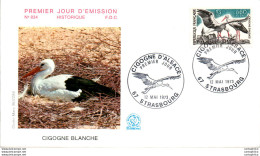 FDC France Cigogne Blanche Strasbourg 19073 Oiseau - 1970-1979