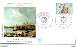 FDC France Europa 19071 Basilique De La Salute A Venise Paris 19071 - 1970-1979