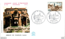 FDC France Abbaye De Charlieu 1972 - 1970-1979