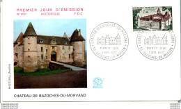 FDC France Château De Bazoches Du Morvand 1972 - 1970-1979