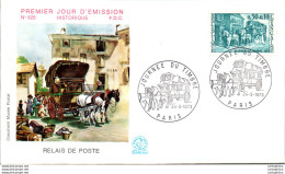 FDC France Relais De Poste Paris 19073 Caleche Chevaux Cheval - 1970-1979