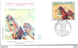 FDC France Andre Derain Paris 1972 Les Peniches Bateau - 1970-1979