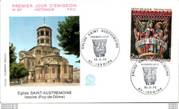 FDC France Eglise Saint Asutremoine Issoire Puy De Dome 19073 - 1970-1979