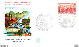 FDC France Congres Philatelique Grenoble 19071 Philatelie - 1970-1979