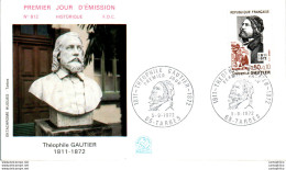 FDC France  Theophile Gautier Tarbes 1972 - 1970-1979