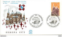 FDC France  Europa 1972 Strasbourg 1972 Cathedrale - 1970-1979