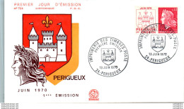 FDC France Marianne De Cheffer Perigueux 1970 Château - 1970-1979